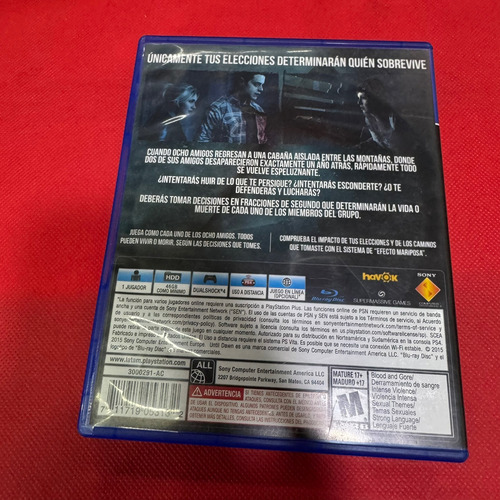 Until Dawn Play Station4 Ps4 Original (Usado)