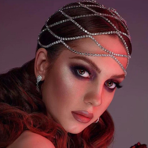 Diadema Cabeza Gorro Hueco De Malla De Diamantes De Imitació