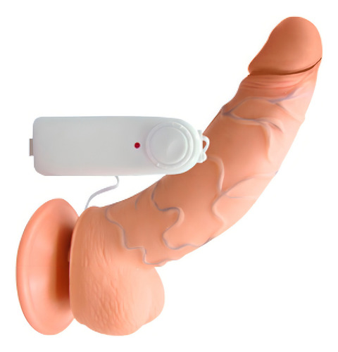 Prótese Vibro Ventosa 16 X 4 Pênis Caralho Cacete Curvado