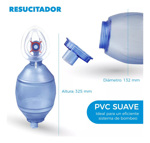 Respiración Ambu Manual De Pvc Resucitador Adulto