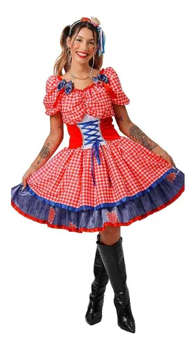 Vestido de on sale quadrilha moderno 2019