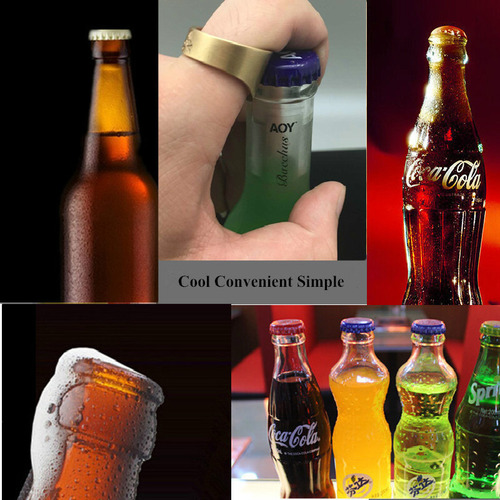 Fe Abridor De Botellas De Acero Inoxidable De 2 Anillos
