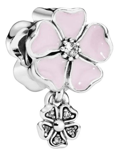 Charm Dije Pulsera De Plata 925 Flor De Cerezo Rosa Colgante