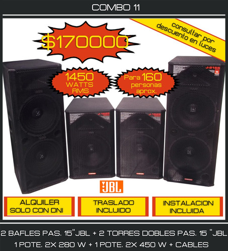 Alquiler De Sonido - Traslado E Instalación Incluidos -