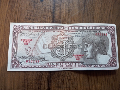 Cedula 5 Cruzeiros Do Brasil (Usado)