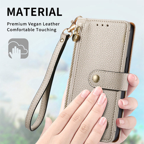 . Funda De Piel Tipo Cartera For Teléfono Zte Libero Axon .