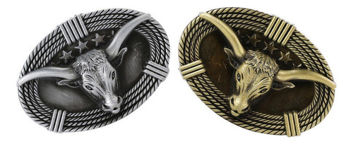 . Hebilla De Cinturón De Cabeza De Vaca 3d Estilo Vaquero
