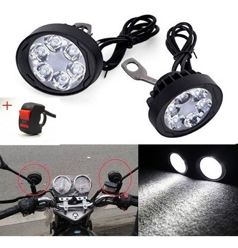 Faros Auxiliares Moto Led X2 Universales + Switch