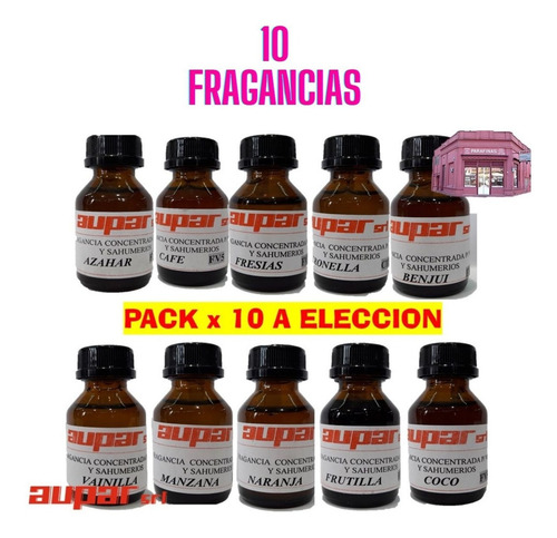 Imagen 2 de 10 de Combo 10 Fragancias Concentradas Para Velas + 10 Pipetas