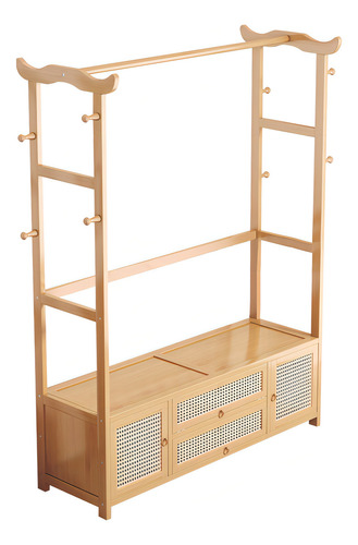 Ropero Armable De Madera Con Perchero, Doble Puerta Y Cajone Color Amarillo