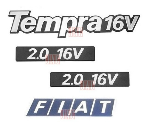 Emblema Tempra 16v + Laterais 2.0 16v + Fiat