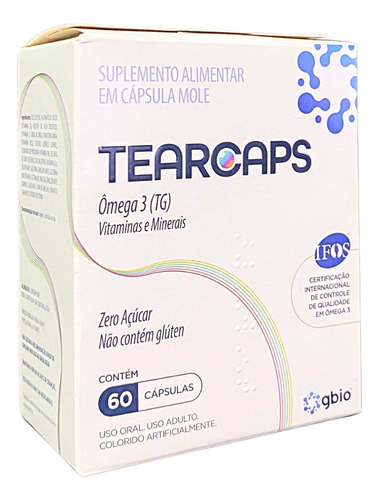 Tearcaps Fonte De Omega 3 Vitaminas E Minerais Gbio Olhos