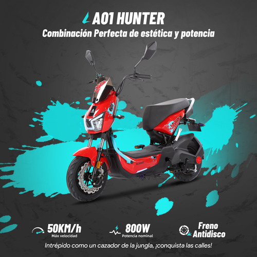 Alessia E-bikes Bicicleta Eléctrica A01 Hunter Con Caja 800w Rojo