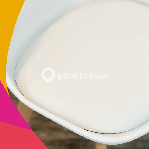 Imagen 4 de 10 de Set X 6 Sillas Eames Tulip De Comedor Almohadón Patas Madera