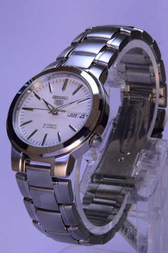 Reloj Seiko 5 Snka01 Autentico Japones Automático Plateado Plateado Blanco