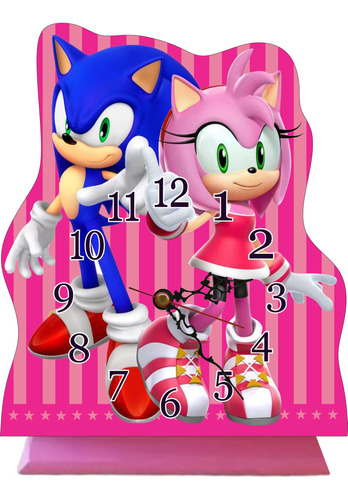 Paq10. Recuerdos Centros De Mesa  Reloj Sonic Amy