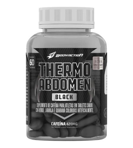 Thermo Abdomen Black Thermogenic 420mg De Cafeína