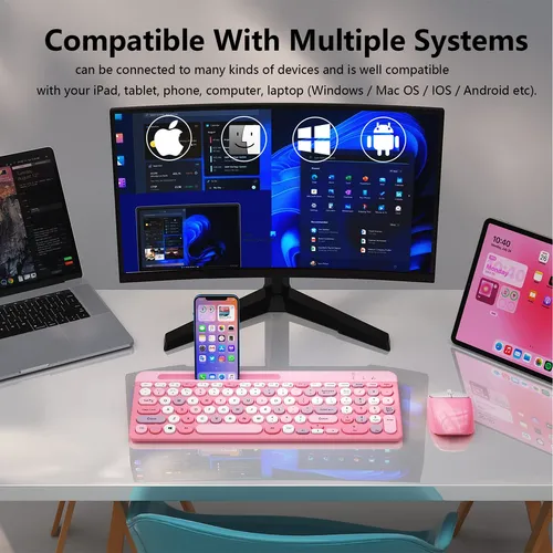 Teclado Y Mouse Bluetooth Inalambrico, Multidispositivo Reca