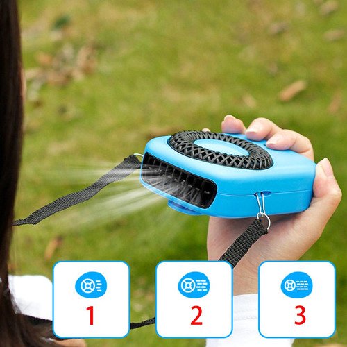 El Ventilador De Cuello Colgante Refresca Azul 8.5x4x11.5cm