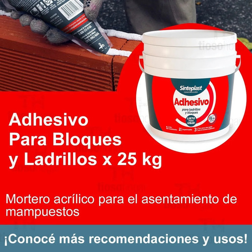 Adhesivo Listo Para Ladrillos Y Bloques 25kg Sinteplast Indu