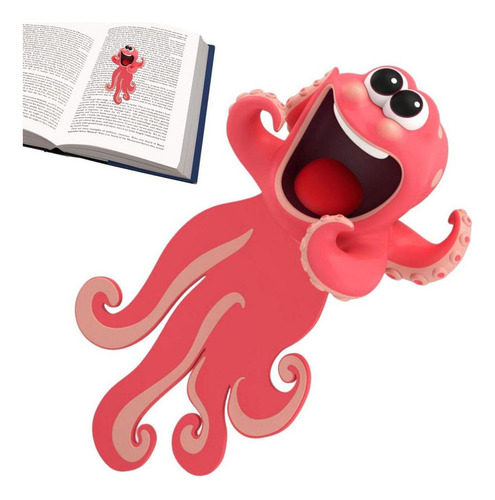 Marcapáginas De Cuadernos, Mxocp-001, 1pza, Pulpo, Longitud Color Rojo Cartoonmarkoctopus