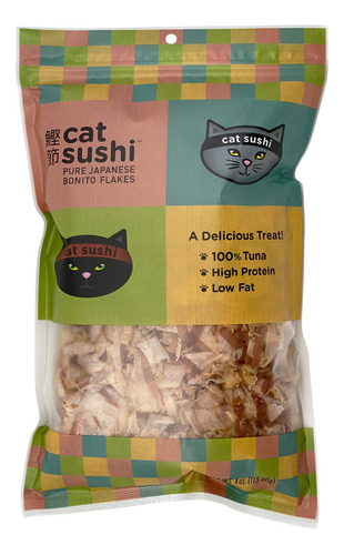 Cat Sushi Bonito Flakes, Corte Clasico, Tamano Economico, 4 