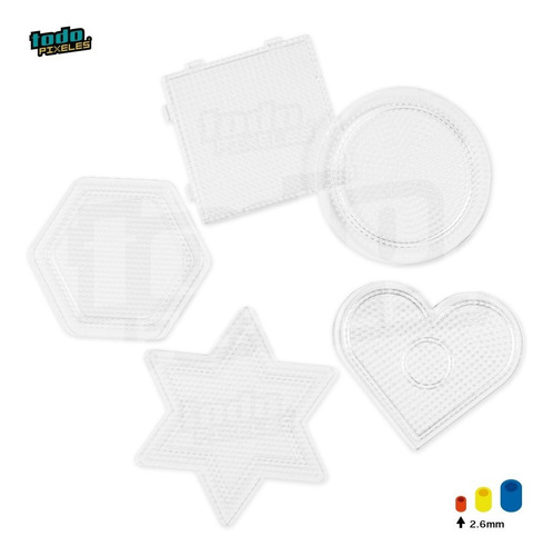 2.6mm - Paq. 5 Bases Geométricas Para Hama Beads Mini