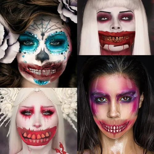 18 Tatuajes Temporales De Boca Y Cicatrices Para Halloween – Impermeables Y Realistas Para Niños Y Adultos