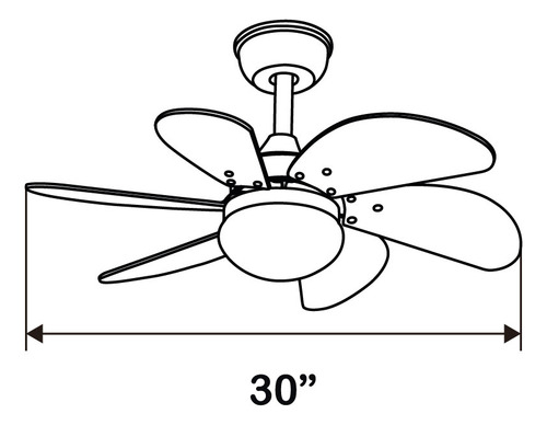 Ventilador De Techo Con Luz Led 30 Bs, 6 Velocidades Cct