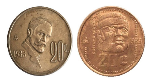 Monedas De 20 Centavos 1983 - 2 Monedas Del Mismo Año