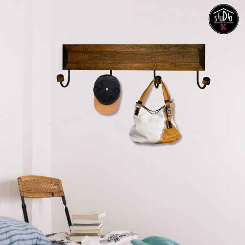 Perchero De Pared Liso 4 Ganchos