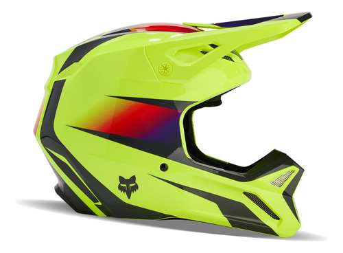 Casco De Motocross Fox Racing V1 Flora Yellow Small