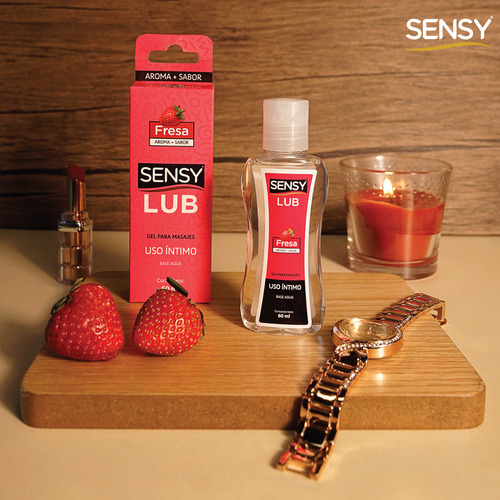 Sensy Lub - Pack De 10 -gel De Fresa Para Masaje Íntimo-60ml