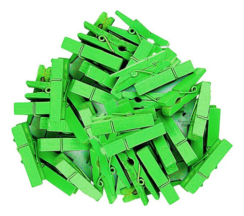 100 Unidades Mini Pregadores Verde 3,5 Cm