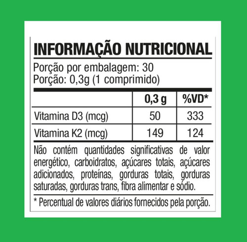 Kit Vitamina D3 + K2 Com 3 Caixas De 30 Comprimidos Cada
