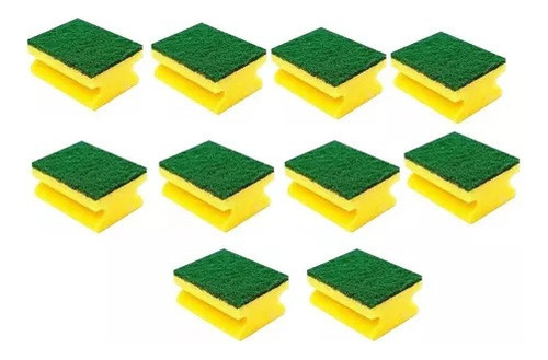 Esponja Abrasiva Acanalada Para Cocina / Pack 10 Unidades
