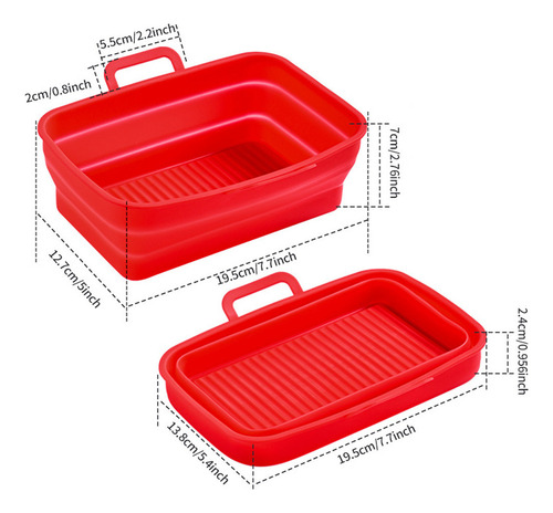 Bandeja Rectangular Para Freidora Y Horno, Cesta Plegable De