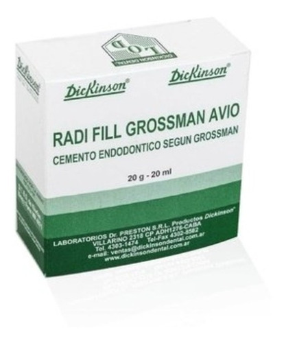 Cemento Grossman Radi Fill Avio (20gr/10ml) Odontologia