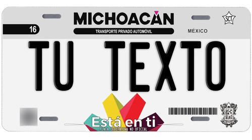 Placas Auto Metalicas Personalizadas Michoacan 