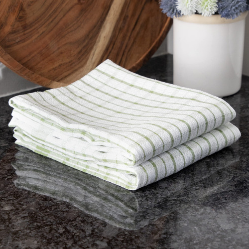 Toalla De Cocina Verde Cactus Para Platos 2 Unidades
