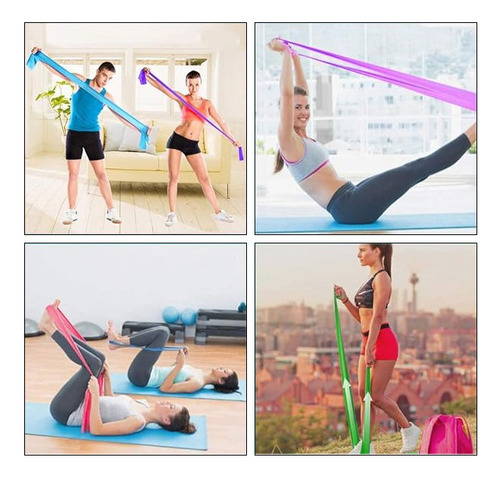 Bandas Elásticas De Resistencia Para Ejercicio Fitness Y Yoga, Set De 5 Piezas, Ideal Para Entrenamiento De Estiramiento, Fortalecimiento Y Flexibilidad, Incluye Cintas De Yoga Y Cuerdas De Tracción