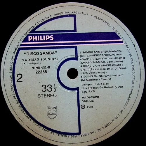 Two Man Sound - Disco Samba - Lp Año 1986 - Samba Disco (Usado)