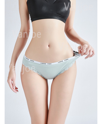 Tanga Corte De Algodón Encaje De Mujer Sexy Bragas De 8 Uds