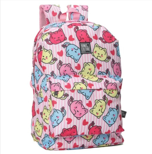 Mochila Escolar Entra Todo Bonus Culture 43x29cm Cupcake