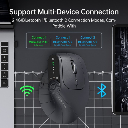 Ratón Inalámbrico Bluetooth Para Juegos Monster M2 Pro