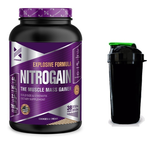 Xtrenght Nitrogain + Shaker - Aumento De Peso Proteina