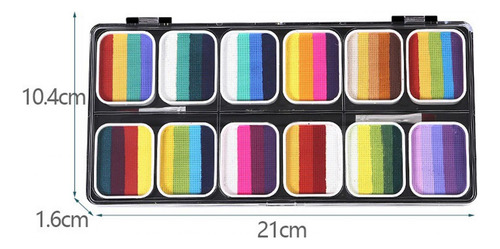 Kit De Pintura Facial Para El Cuerpo Lavable Con 12 Pinturas