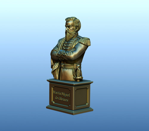 Archivo Stl Busto Martin Miguel De Güemes P/impresión 3d