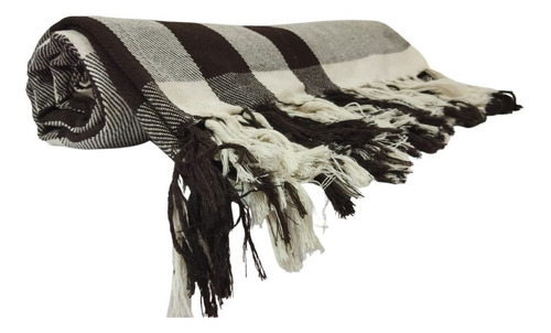 Manta Decorativa Para Sofá E Cama King 2,55 X 2,35 Cor Bege Com Marrom