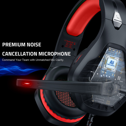Auriculares para Juegos de Ps4 con Cancelación de Ruido Butfulake GH-1 color rojo